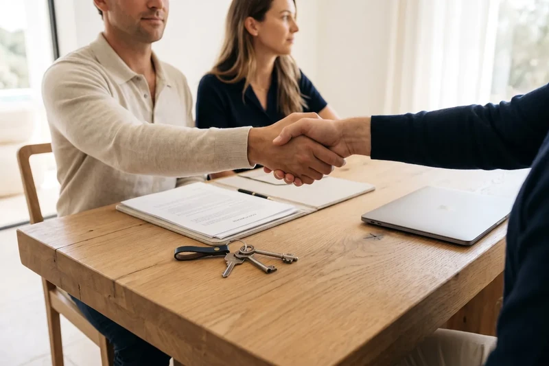 Handshake over a contract with a set of keys