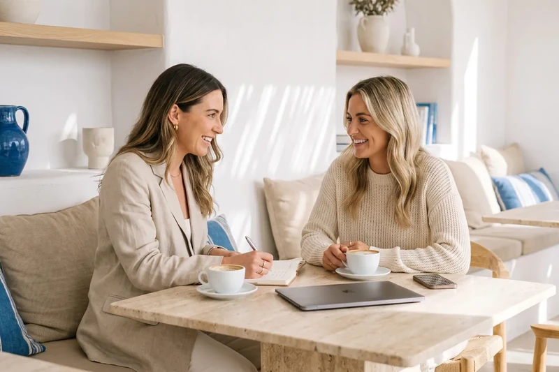 Agent talking with a client and taking notes