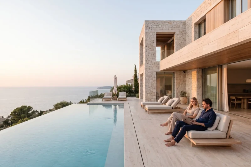 Vil·la de luxe en un turó amb piscina infinita