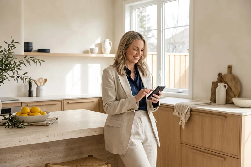 Agent responent missatges des de la cuina d'una casa pilot