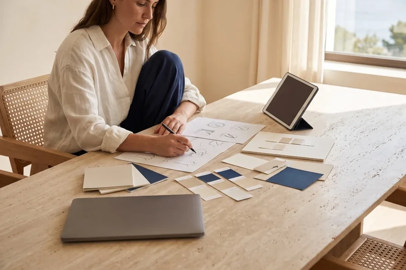 Designer working on a brand identity